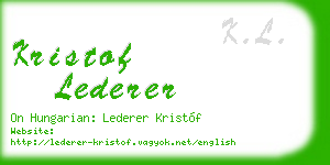 kristof lederer business card
